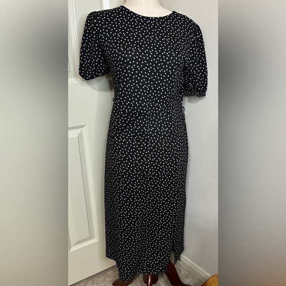 Zara Dresses & Skirts - Zara Black/White Polka Dots Midi Dress. Size L. Classy. Feminine. Charming.